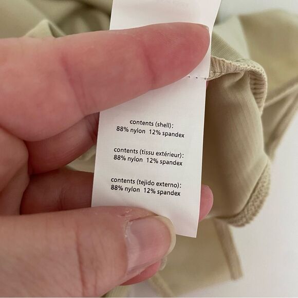 WeWoreWhat Scoop Ribbed Bodysuit Gold Chain Belt Khaki L Large NWOT - Picture 8 of 9